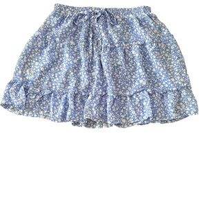 Sienna Sky Light Blue Floral Mini Skirt